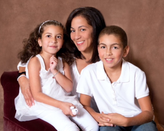 a mother, son and daughter photoshoot
