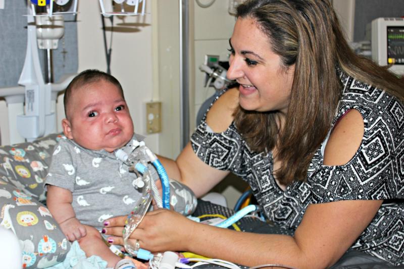 a woman and a baby