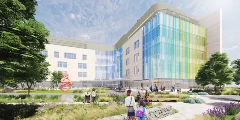 A rendering of the new clinical building on Franciscan Children's campus